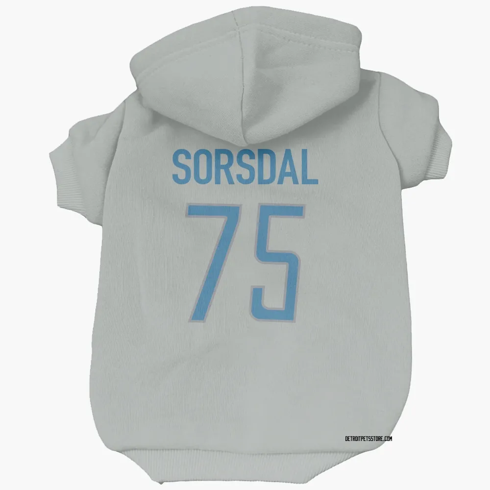 Detroit Lions Colby Sorsdal Silver Pet Hoodie for Dog & Cat