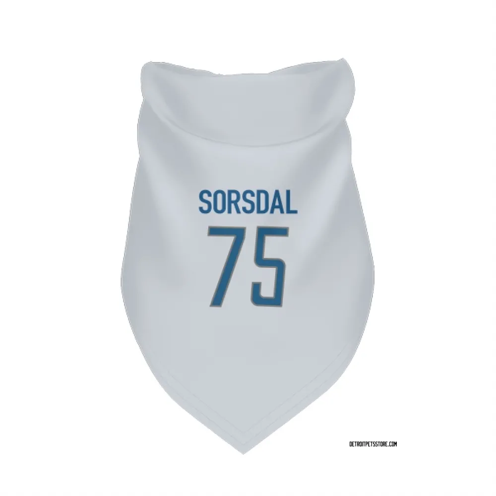 Detroit Lions Colby Sorsdal White Pet Bandana for Dog & Cat