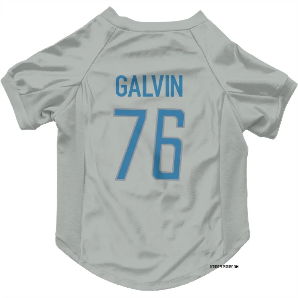 Detroit Lions Connor Galvin Silver Pet Jersey for Dog & Cat