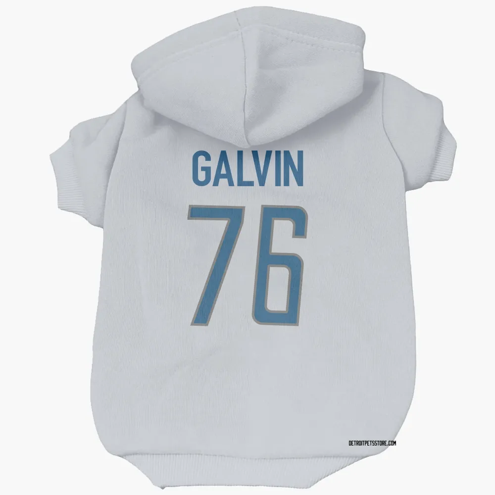 Detroit Lions Connor Galvin White Pet Hoodie for Dog & Cat