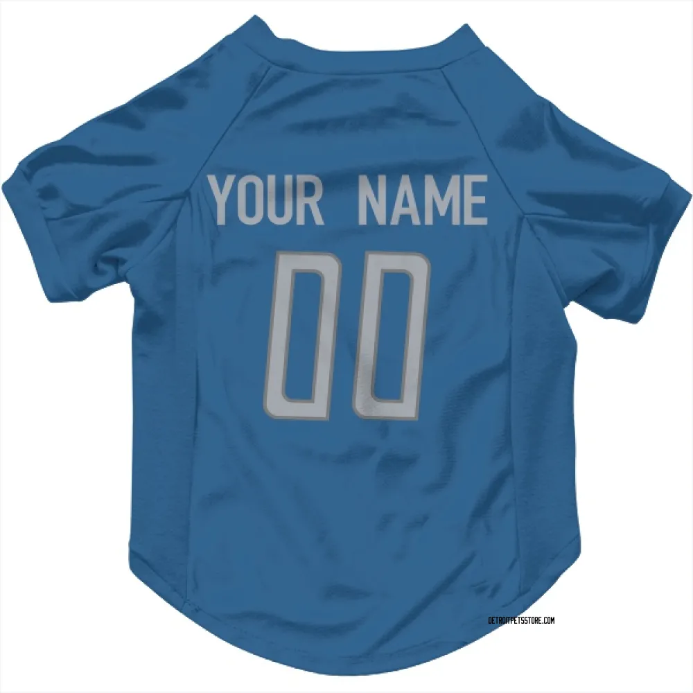 Detroit Lions Custom Blue Pet Jersey for Dog & Cat
