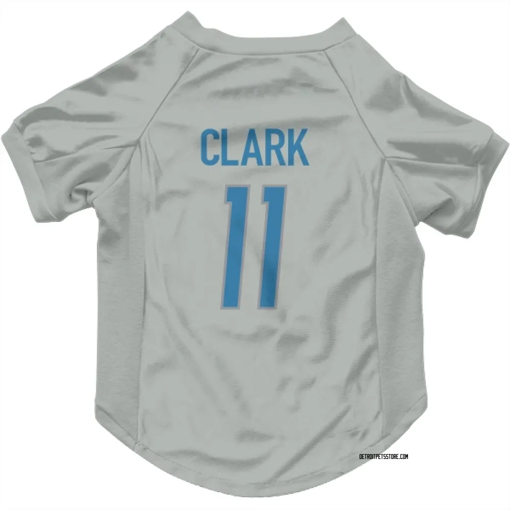 Detroit Lions Damone Clark Silver Pet Jersey for Dog & Cat