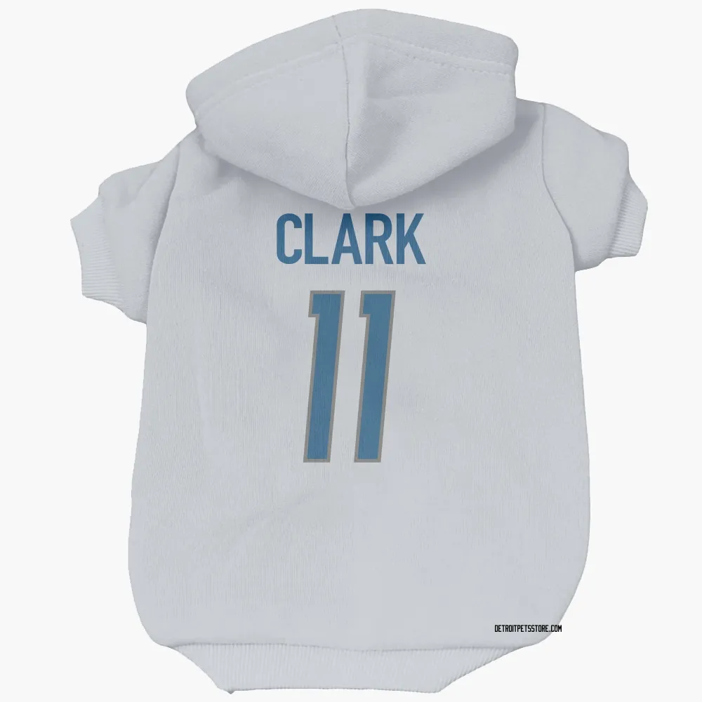 Detroit Lions Damone Clark White Pet Hoodie for Dog & Cat