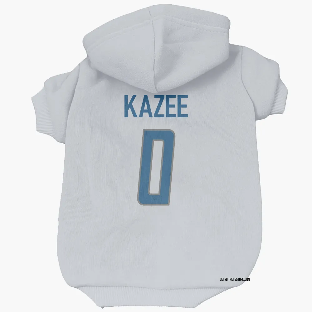 Detroit Lions Damontae Kazee White Pet Hoodie for Dog & Cat
