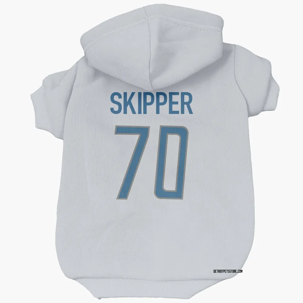 Detroit Lions Dan Skipper White Pet Hoodie for Dog & Cat