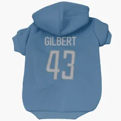 Detroit Lions DaRon Gilbert Blue Pet Hoodie for Dog & Cat
