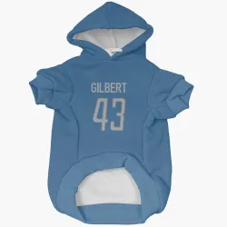 Detroit Lions DaRon Gilbert Blue Pet Hoodie for Dog & Cat