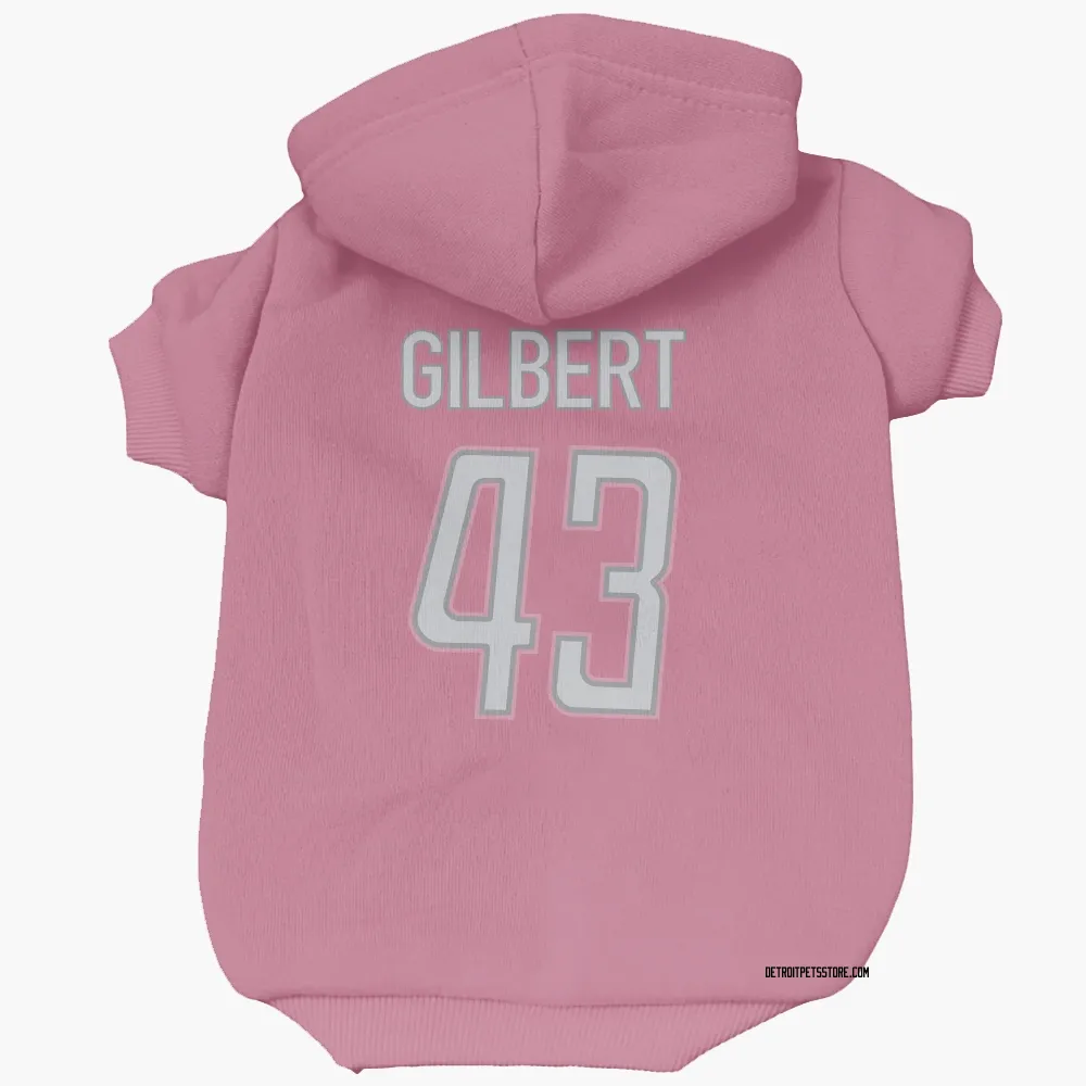 Detroit Lions DaRon Gilbert Pink Pet Hoodie for Dog & Cat