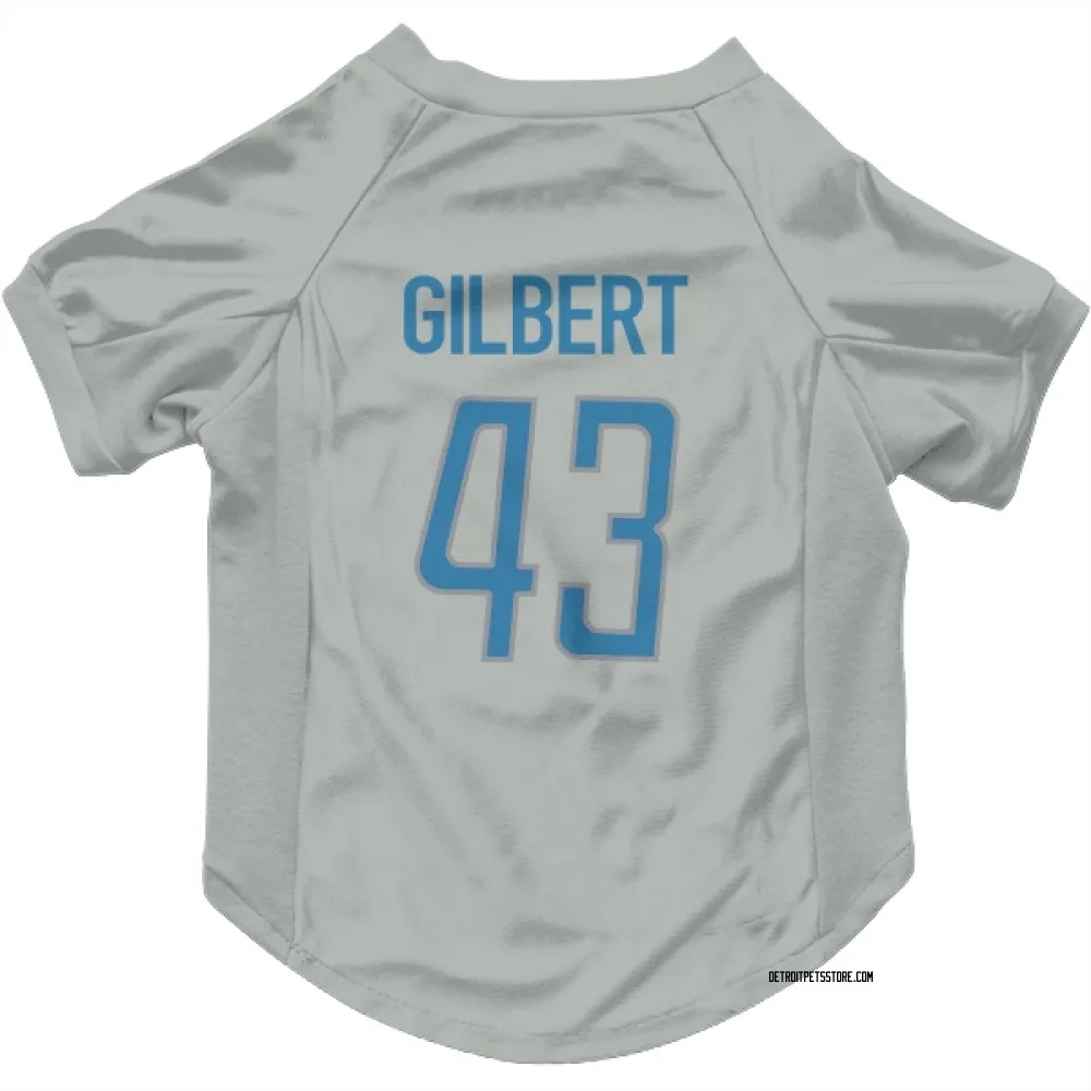 Detroit Lions DaRon Gilbert Silver Pet Jersey for Dog & Cat