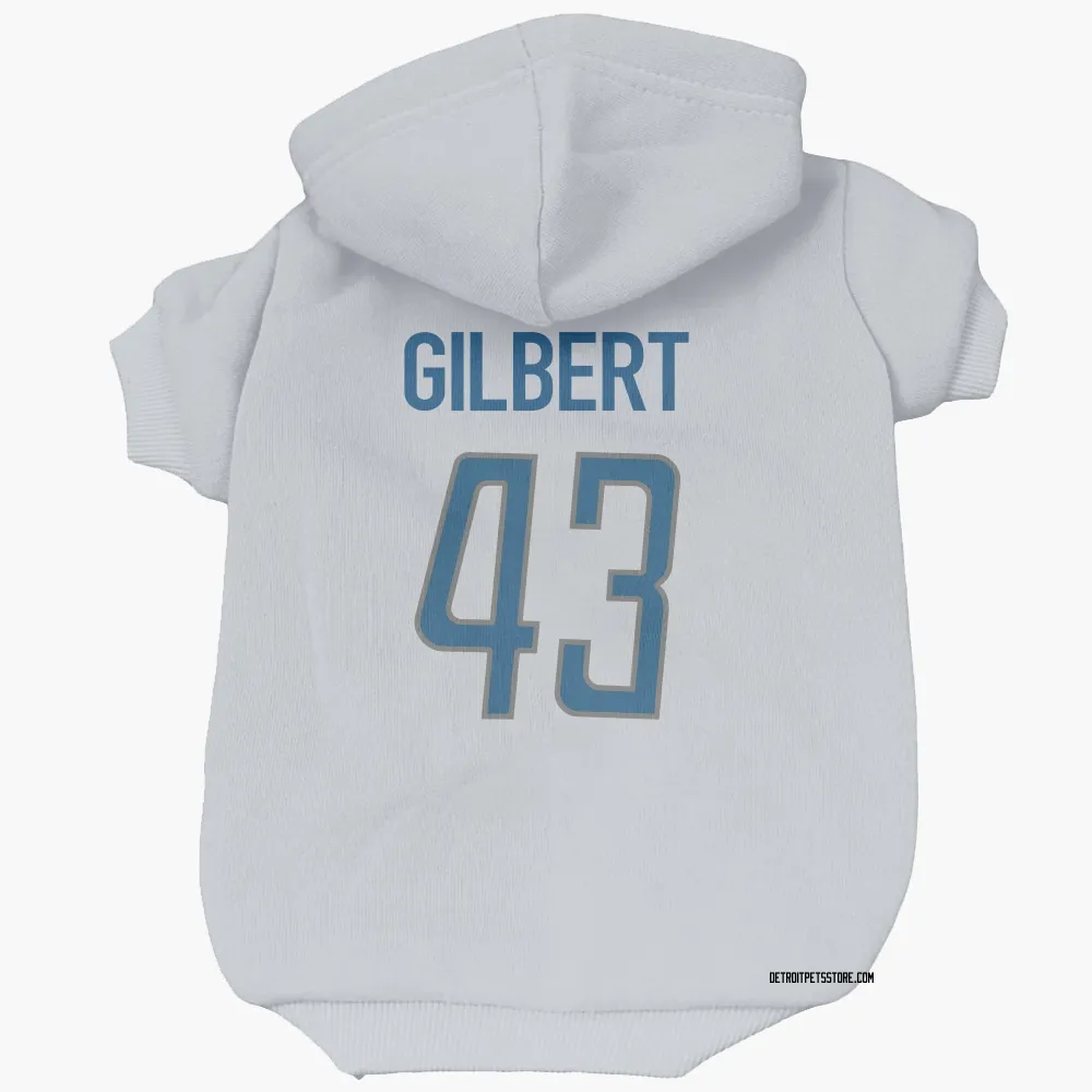 Detroit Lions DaRon Gilbert White Pet Hoodie for Dog & Cat