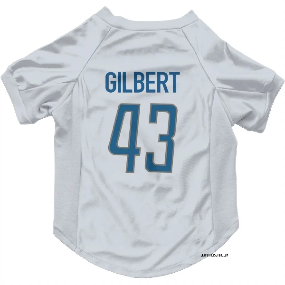 Detroit Lions DaRon Gilbert White Pet Jersey for Dog & Cat
