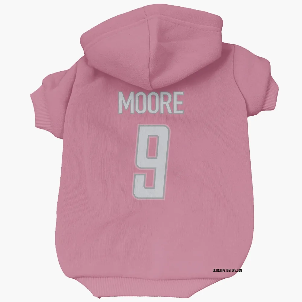 Detroit Lions Derrick Moore Pink Pet Hoodie for Dog & Cat