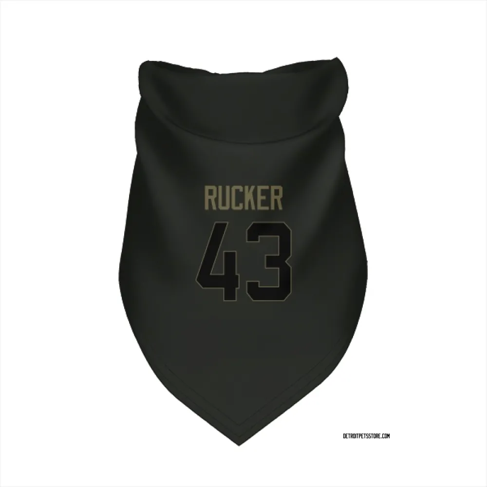 Detroit Lions De'Shawn Rucker Black Service Pet Bandana for Dog & Cat