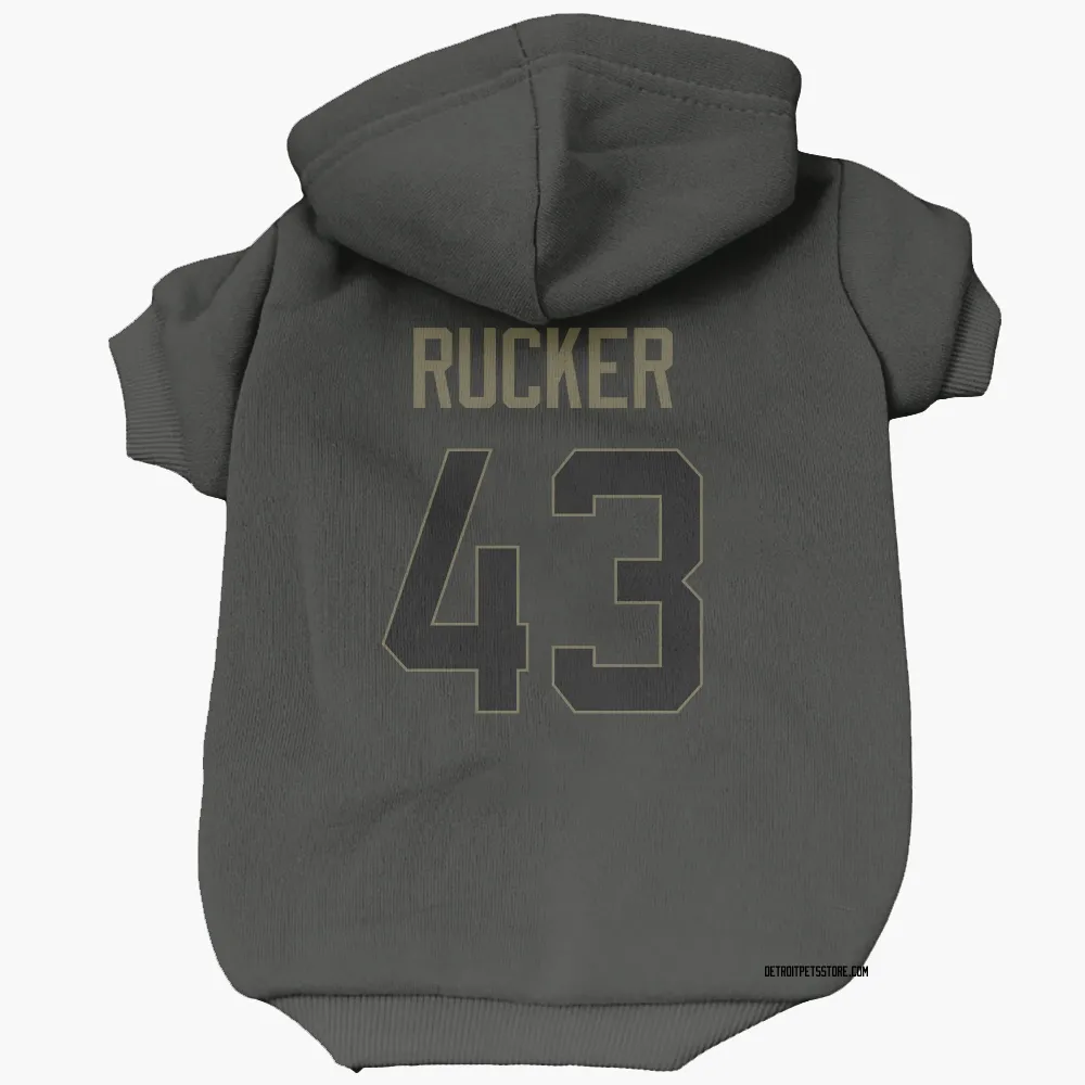 Detroit Lions De'Shawn Rucker Black Service Pet Hoodie for Dog & Cat