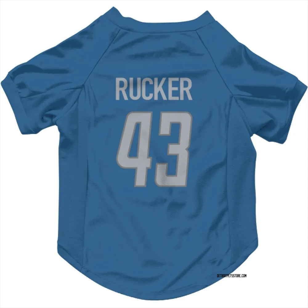 Detroit Lions De'Shawn Rucker Blue Pet Jersey for Dog & Cat