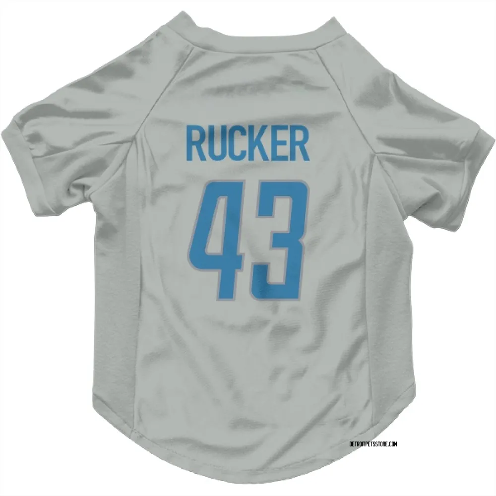Detroit Lions De'Shawn Rucker Silver Pet Jersey for Dog & Cat