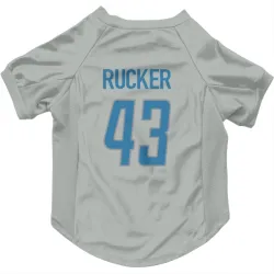Detroit Lions De'Shawn Rucker Silver Pet Jersey for Dog & Cat