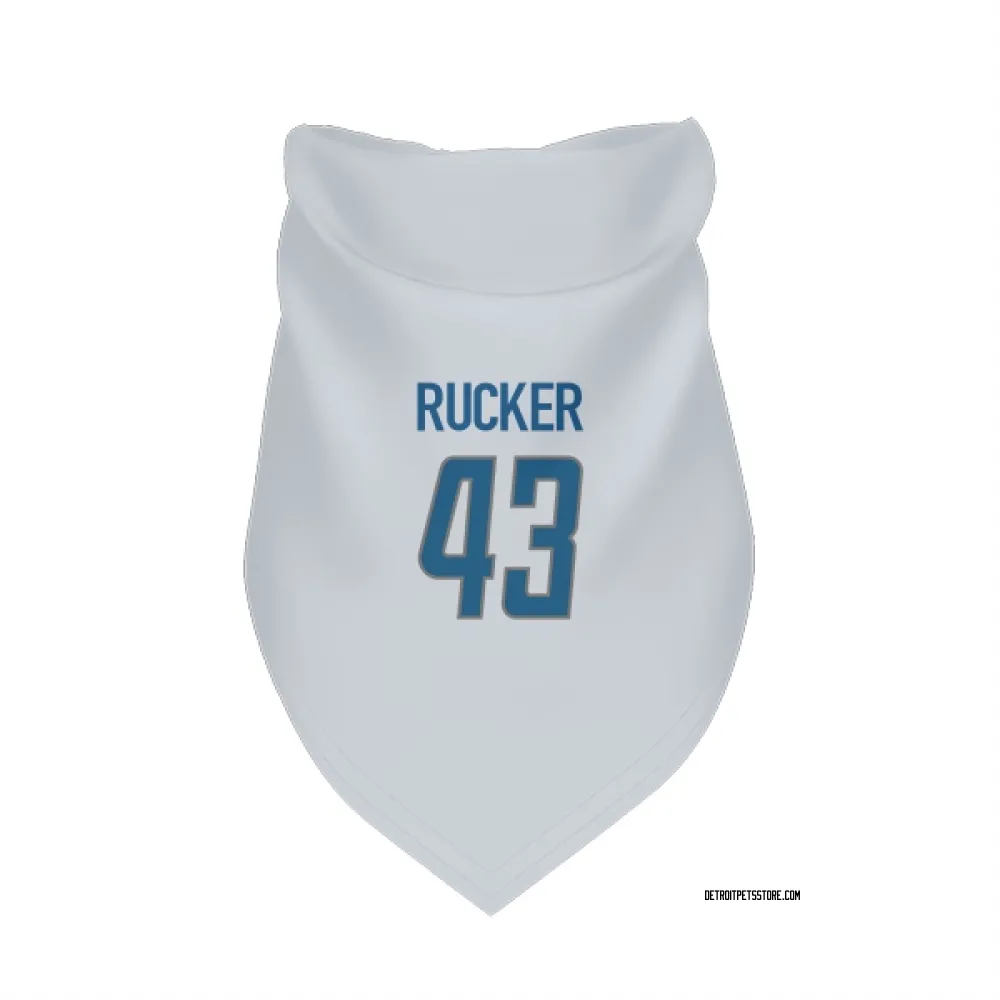 Detroit Lions De'Shawn Rucker White Pet Bandana for Dog & Cat