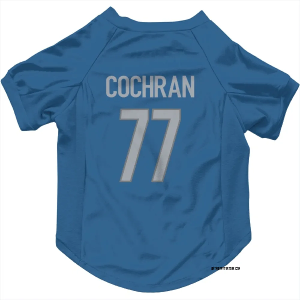 Detroit Lions Devin Cochran Blue Pet Jersey for Dog & Cat