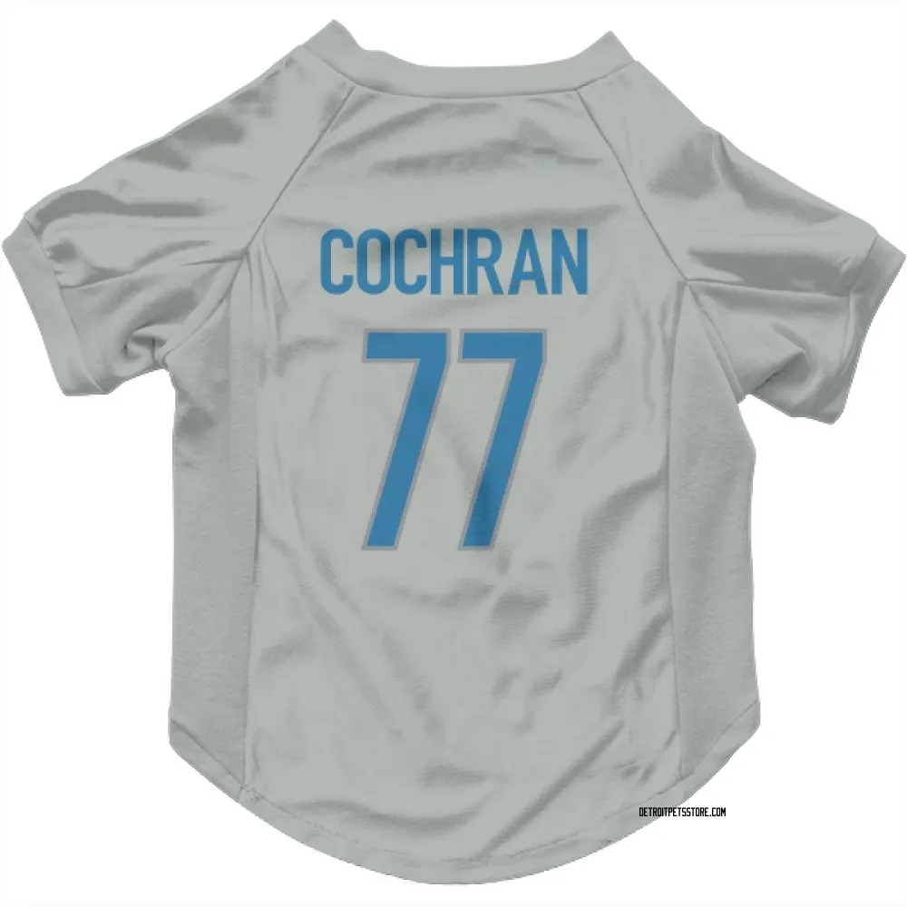 Detroit Lions Devin Cochran Silver Pet Jersey for Dog & Cat