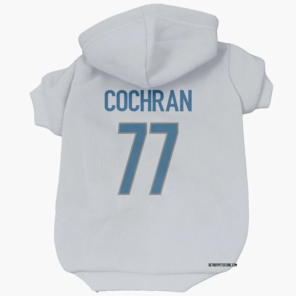 Detroit Lions Devin Cochran White Pet Hoodie for Dog & Cat