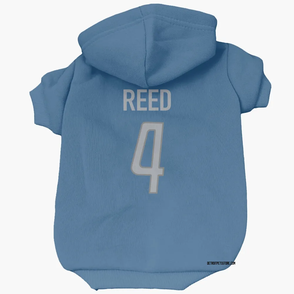 Detroit Lions D.J. Reed Blue Pet Hoodie for Dog & Cat