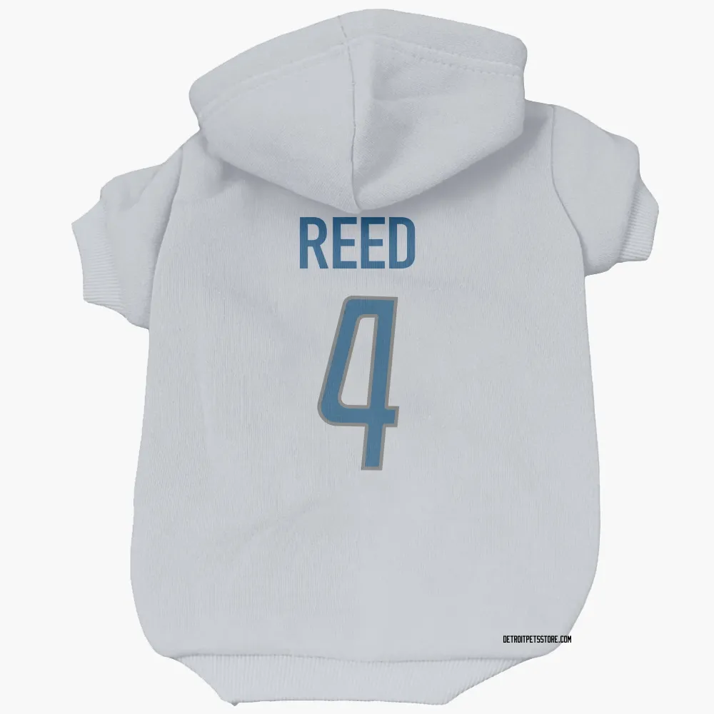 Detroit Lions D.J. Reed White Pet Hoodie for Dog & Cat