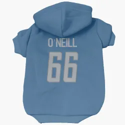 Detroit Lions Eric O'Neill Blue Pet Hoodie for Dog & Cat