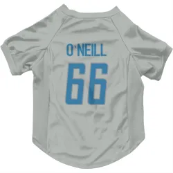 Detroit Lions Eric O'Neill Silver Pet Jersey for Dog & Cat