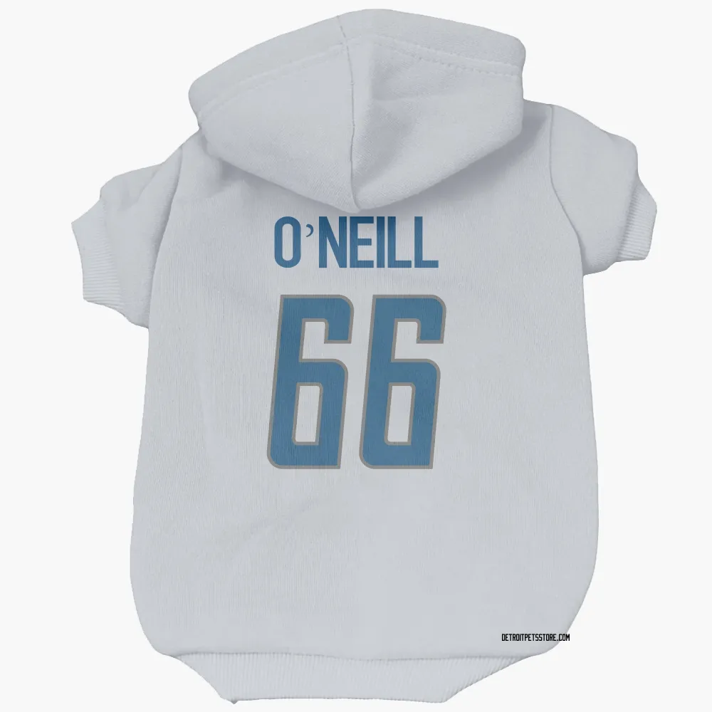 Detroit Lions Eric O'Neill White Pet Hoodie for Dog & Cat