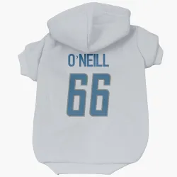 Detroit Lions Eric O'Neill White Pet Hoodie for Dog & Cat