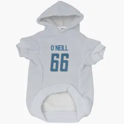 Detroit Lions Eric O'Neill White Pet Hoodie for Dog & Cat
