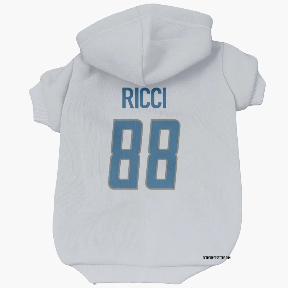 Detroit Lions Giovanni Ricci White Pet Hoodie for Dog & Cat
