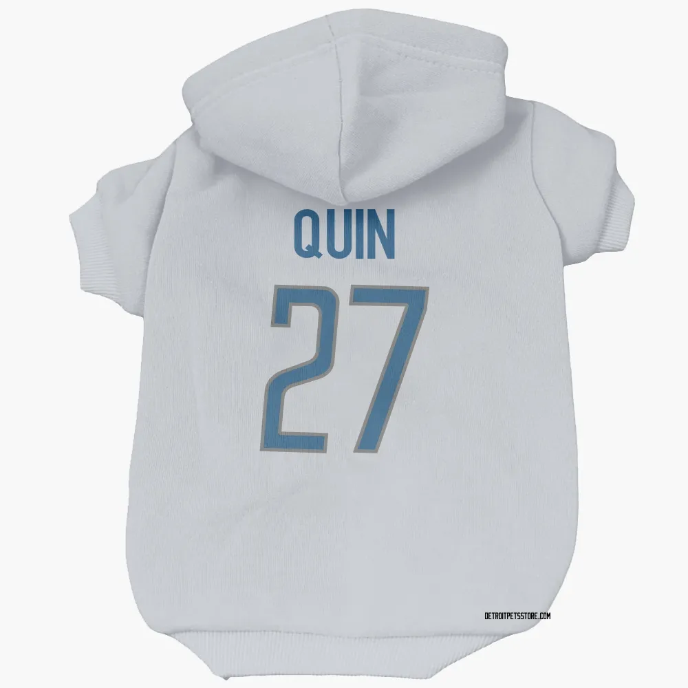 Detroit Lions Glover Quin White Pet Hoodie for Dog & Cat
