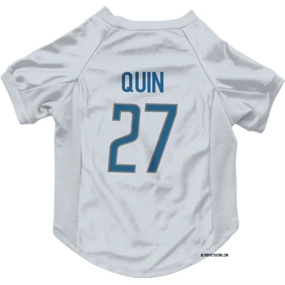 Detroit Lions Glover Quin White Pet Jersey for Dog & Cat