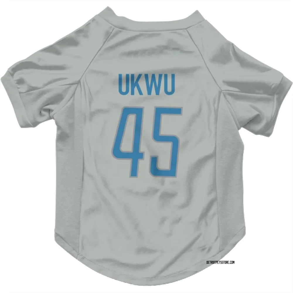 Detroit Lions Isaac Ukwu Silver Pet Jersey for Dog & Cat