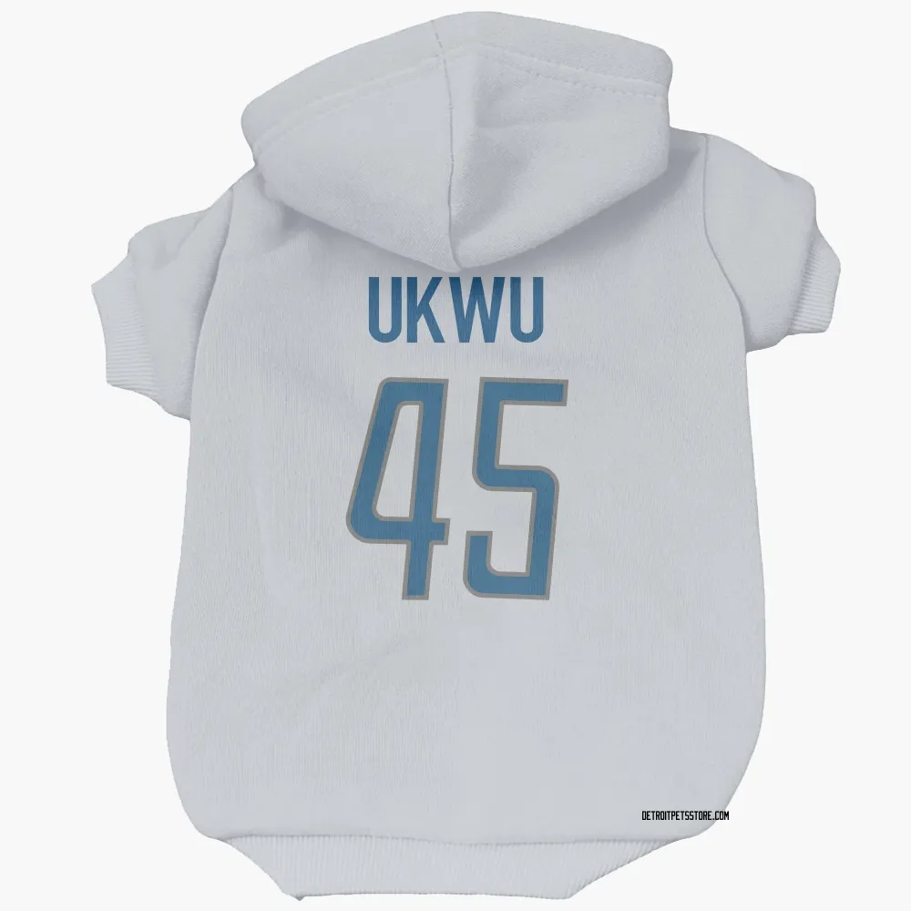 Detroit Lions Isaac Ukwu White Pet Hoodie for Dog & Cat