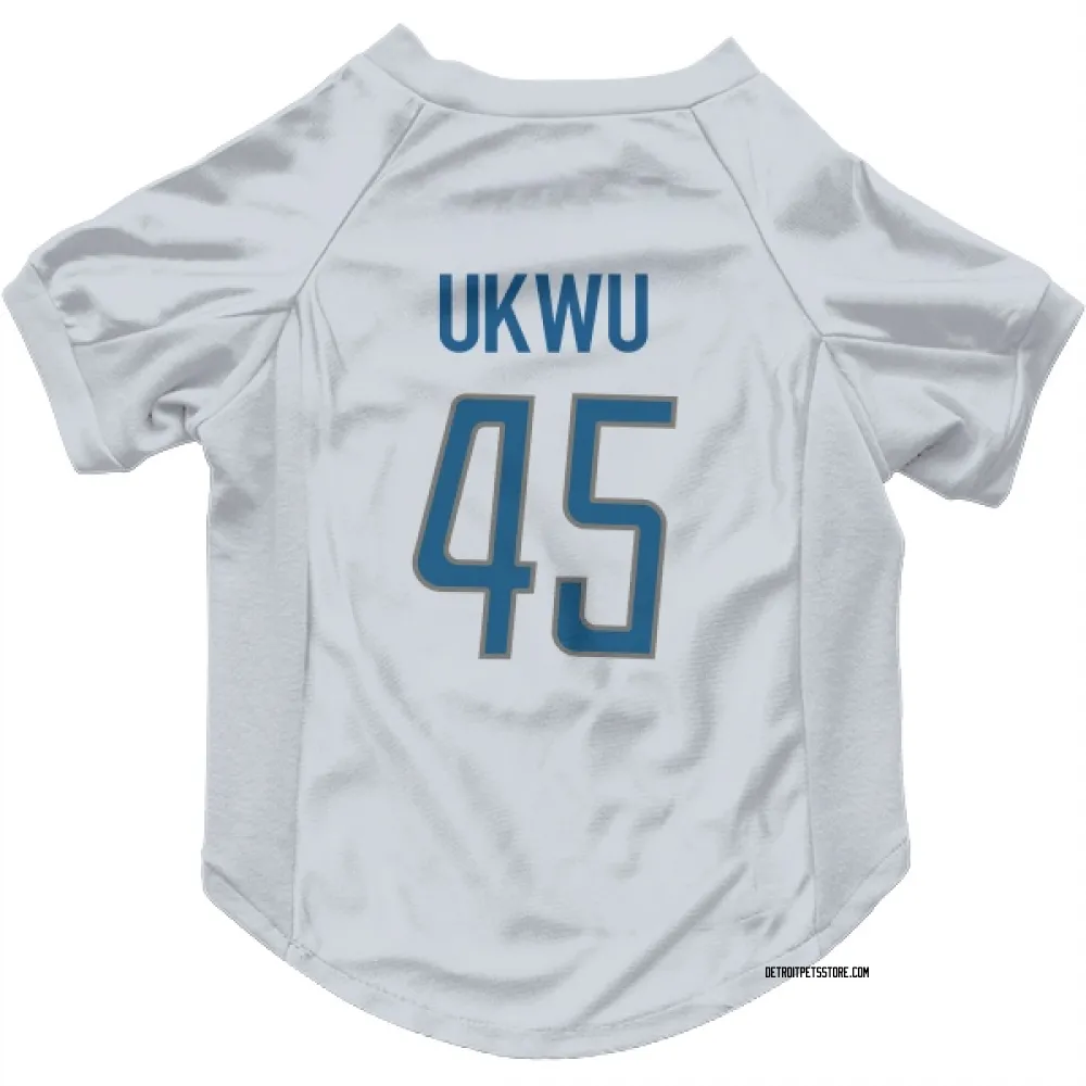 Detroit Lions Isaac Ukwu White Pet Jersey for Dog & Cat