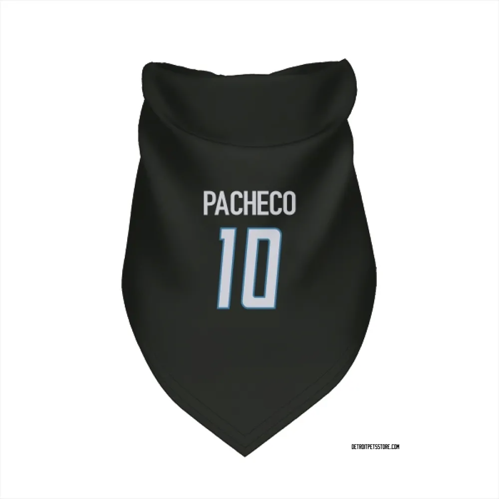 Detroit Lions Isiah Pacheco Black Service Pet Bandana for Dog & Cat