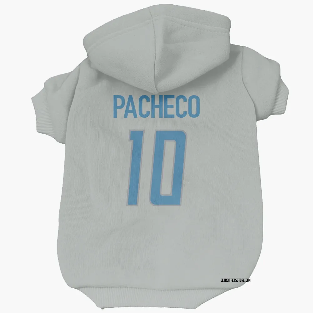 Detroit Lions Isiah Pacheco Silver Pet Hoodie for Dog & Cat