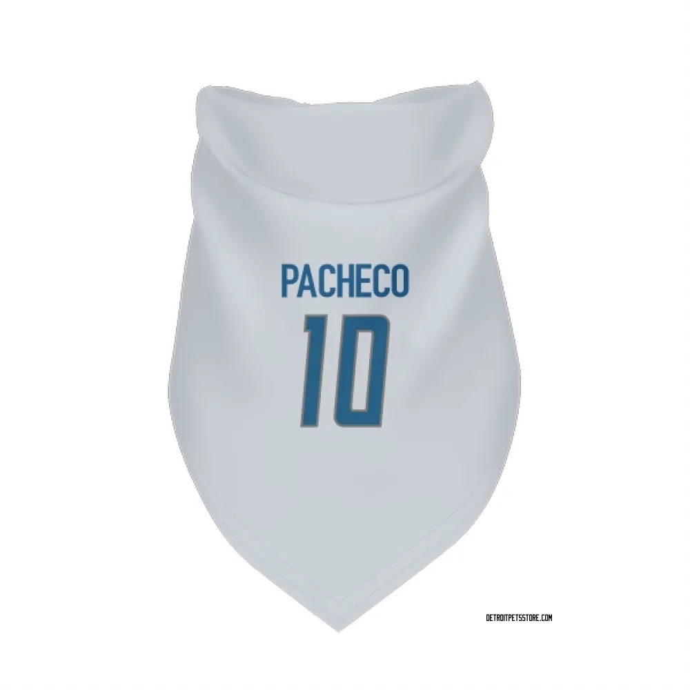 Detroit Lions Isiah Pacheco White Pet Bandana for Dog & Cat