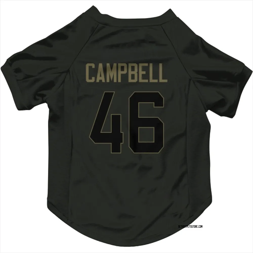 Detroit Lions Jack Campbell Black Service Pet Jersey for Dog & Cat