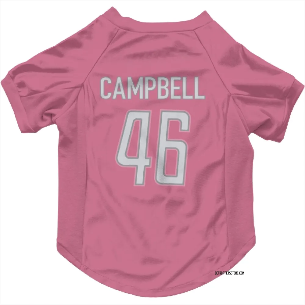 Detroit Lions Jack Campbell Pink Pet Jersey for Dog & Cat