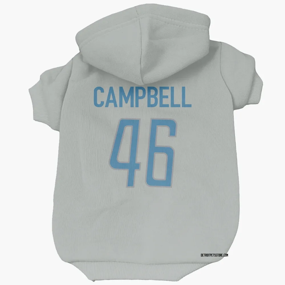 Detroit Lions Jack Campbell Silver Pet Hoodie for Dog & Cat
