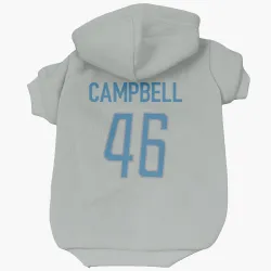 Detroit Lions Jack Campbell Silver Pet Hoodie for Dog & Cat