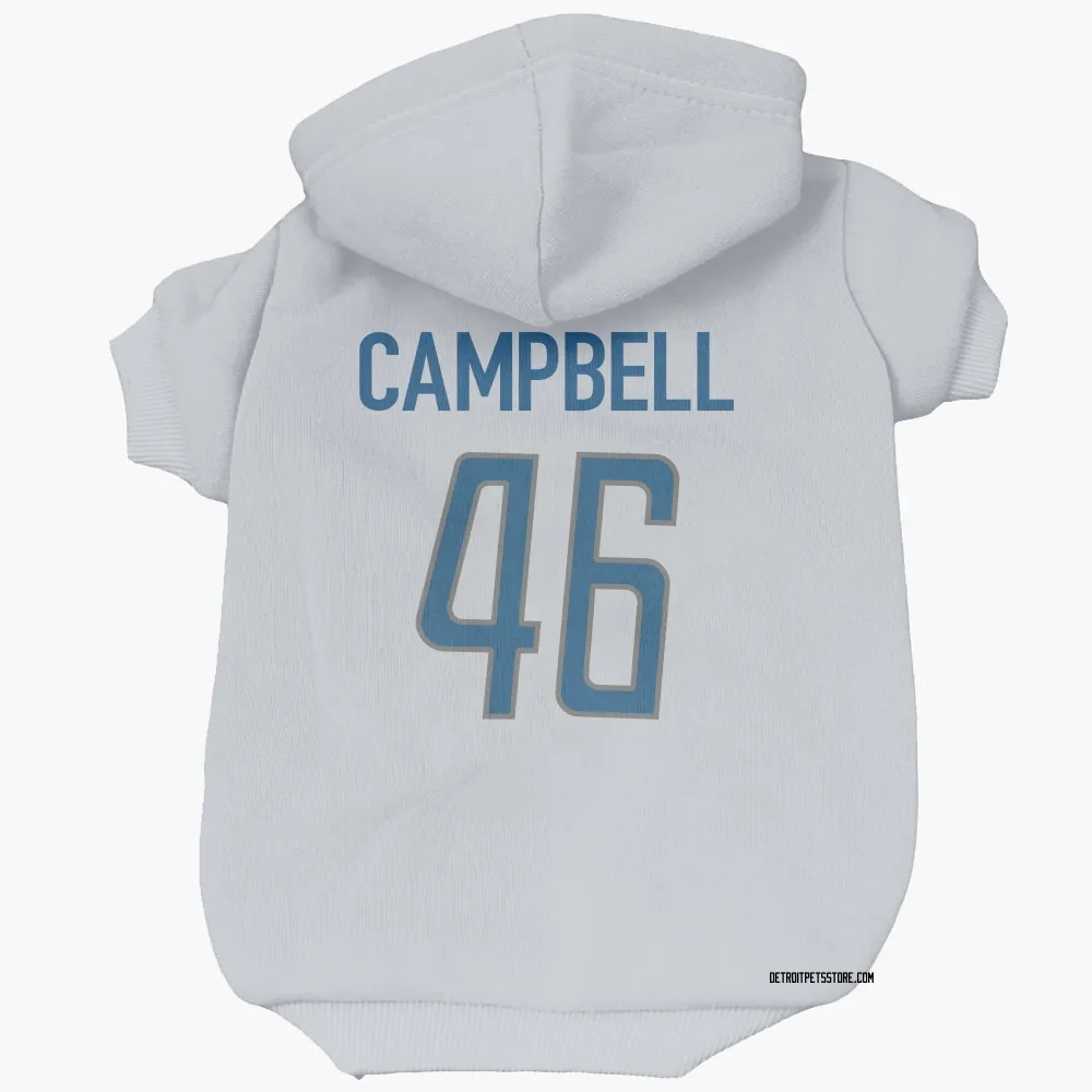 Detroit Lions Jack Campbell White Pet Hoodie for Dog & Cat