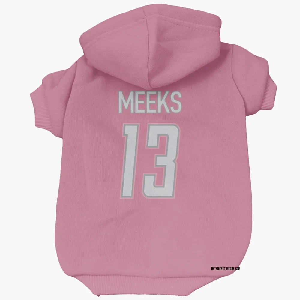 Detroit Lions Jackson Meeks Pink Pet Hoodie for Dog & Cat