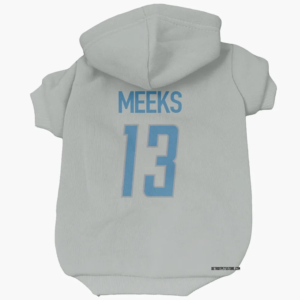 Detroit Lions Jackson Meeks Silver Pet Hoodie for Dog & Cat
