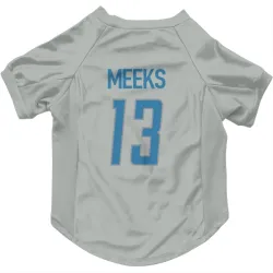 Detroit Lions Jackson Meeks Silver Pet Jersey for Dog & Cat
