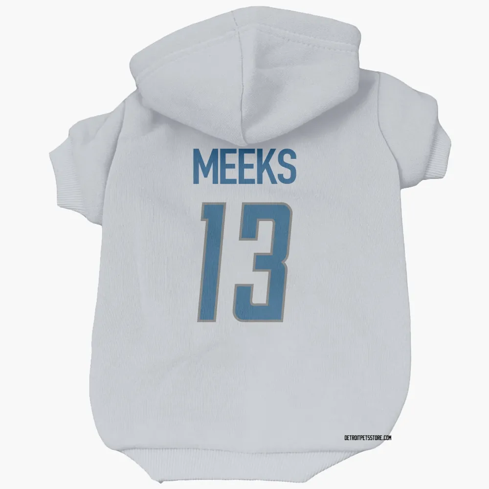Detroit Lions Jackson Meeks White Pet Hoodie for Dog & Cat